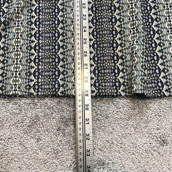 Only Necessities Blouse Shirt womens 1X Blue Gray Geometric Stretch Long Sleeve - Picture 9 of 10